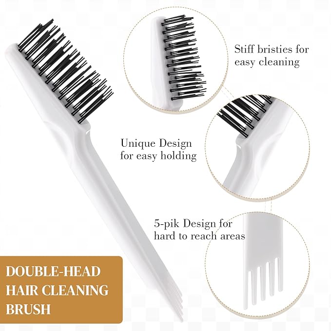 Boao 2 Pieces Hair Brush Cleaning Tool Comb Cleaner Brush Mini Comb Cleaning