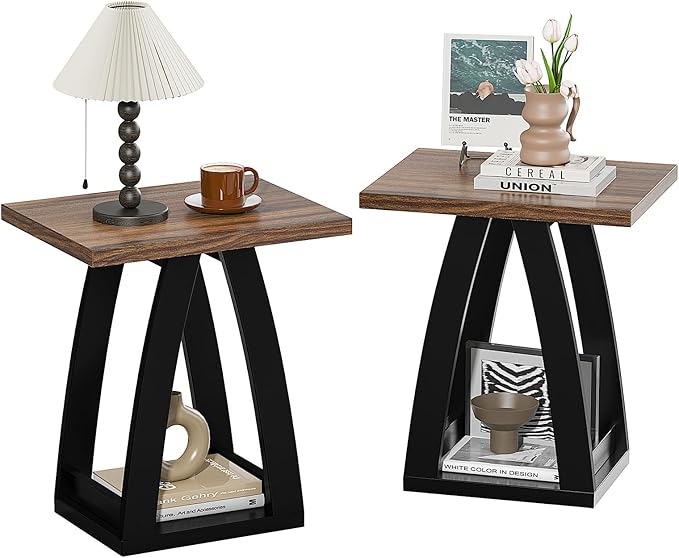 FROMJBEST End Table Set of 2, Side Table, Nightstand, Sofa Side Table