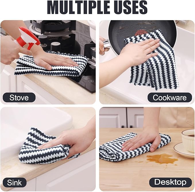 Homaxy Kitchen Towels, Ultra Soft and Absorbent Dish Towels, Reusable Fast