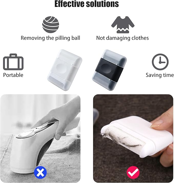Manual Double-end Lint Remover, Portable Clothes Hair Ball Trimmer, Mini