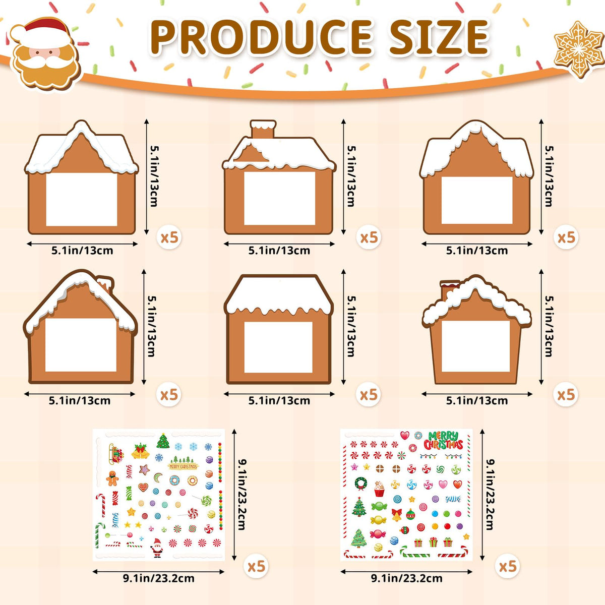 30 Packs Christmas Picture Frame Craft Kits for Kids DIY Xmas Gingerbread House Candy Photo Craft Hanging Frame gingerbread cookie Ornaments for Holiday Art Decorations Home Class Game Activities