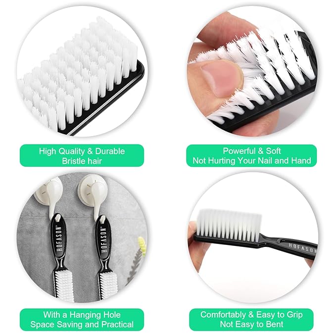 6 Pack Nail Brush Cleaning Nail Dust Brush, HOFASON Nail Brush