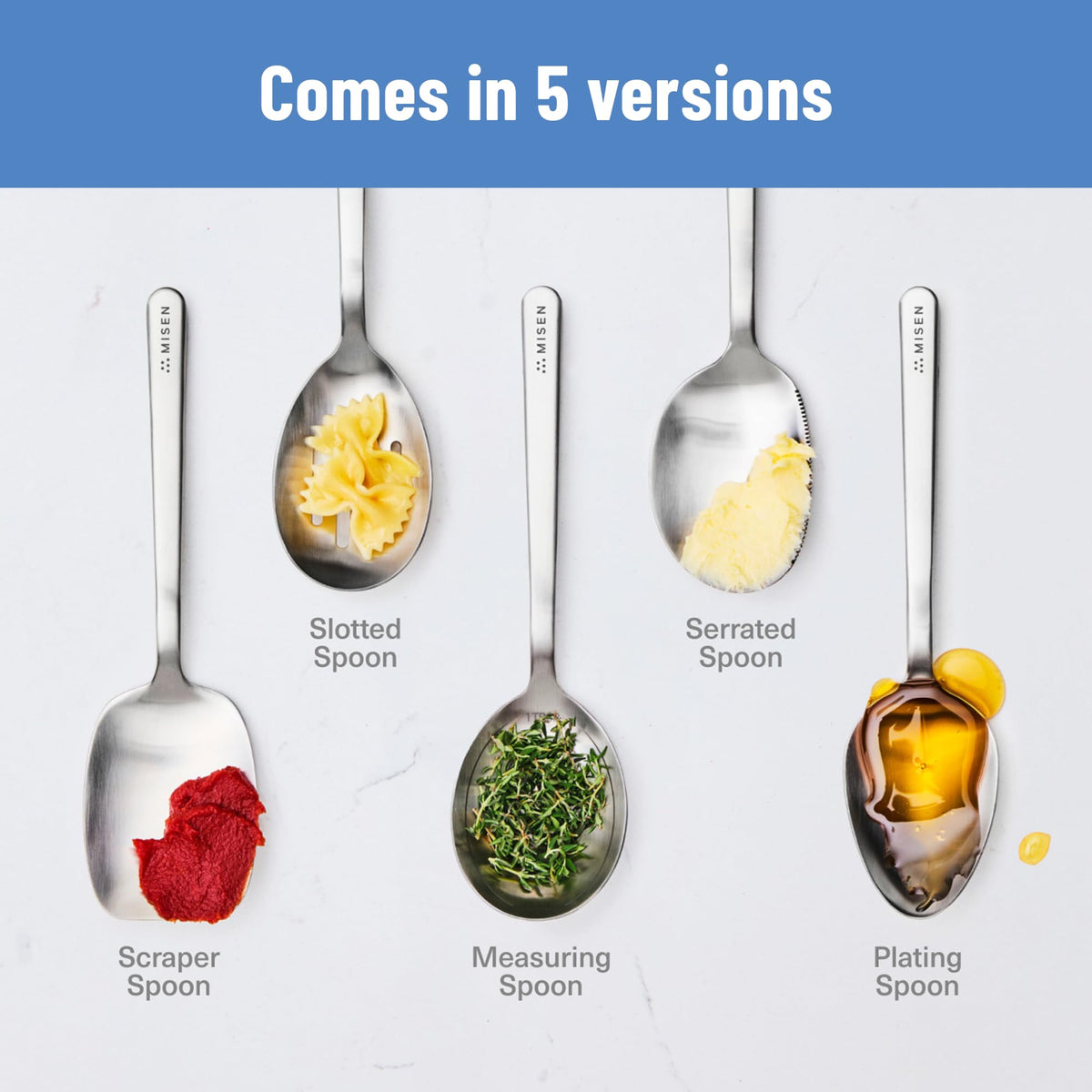 Misen Plating Chef Spoon – Stainless Steel Precision Cooking and Serving Spoon with Tapered Tip for Saucing Basting Drizzling Stirring Scooping and Restaurant Quality Plating at Home