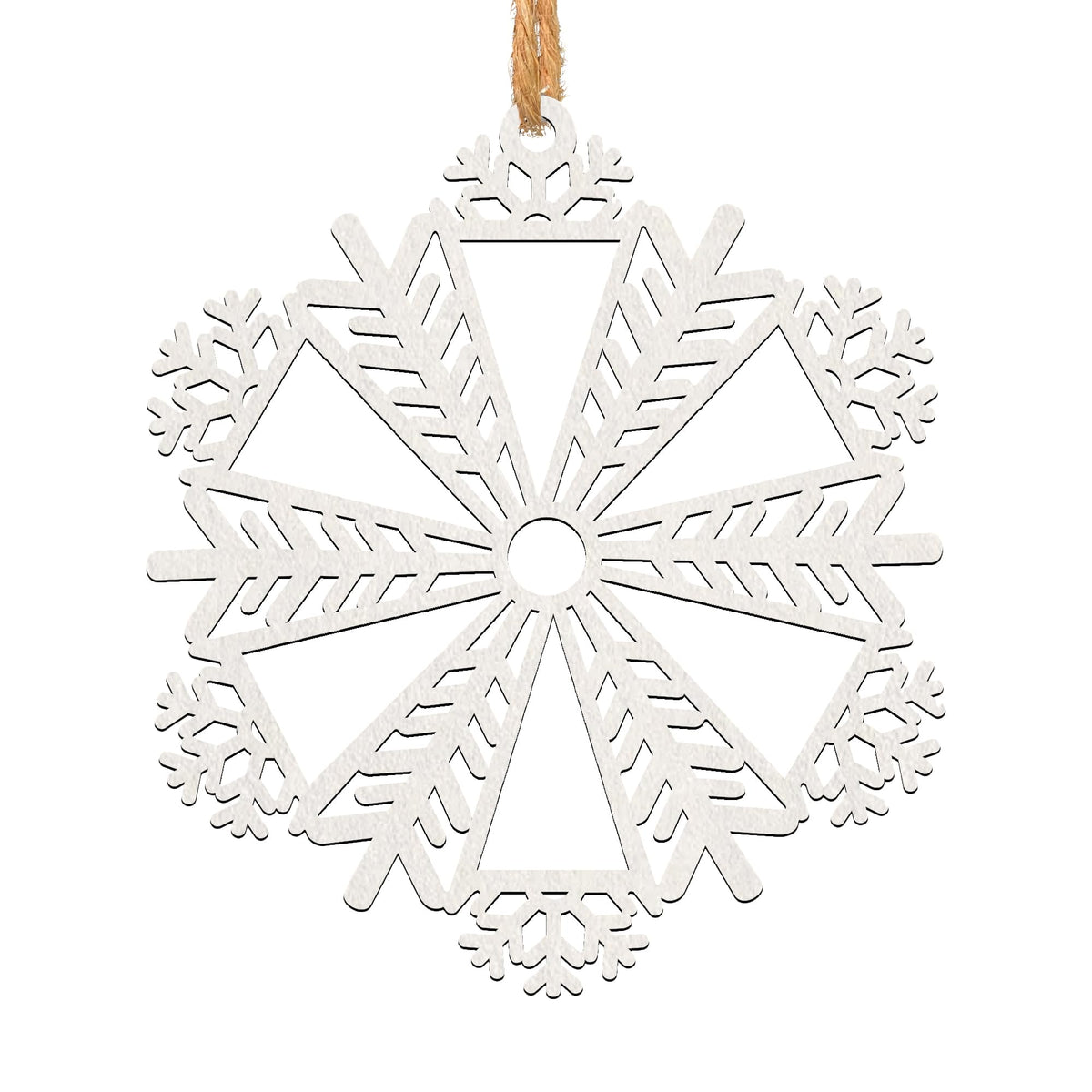 Personalized Planet Snowflake Christmas Tree Ornament with Custom Name Cut on White Wood | Christmas Holiday Décor | Ready to Hang