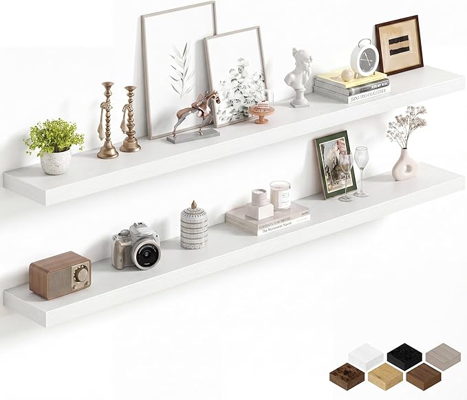 Fun Memories 67Inch Long Floating Shelves, 8 Inch Deep Shelves