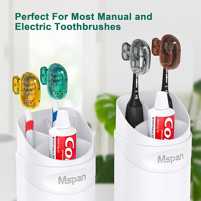 Mspan Toothbrush Protector Travel Cover: Brush Head Cap Cute Clip Case Bulk