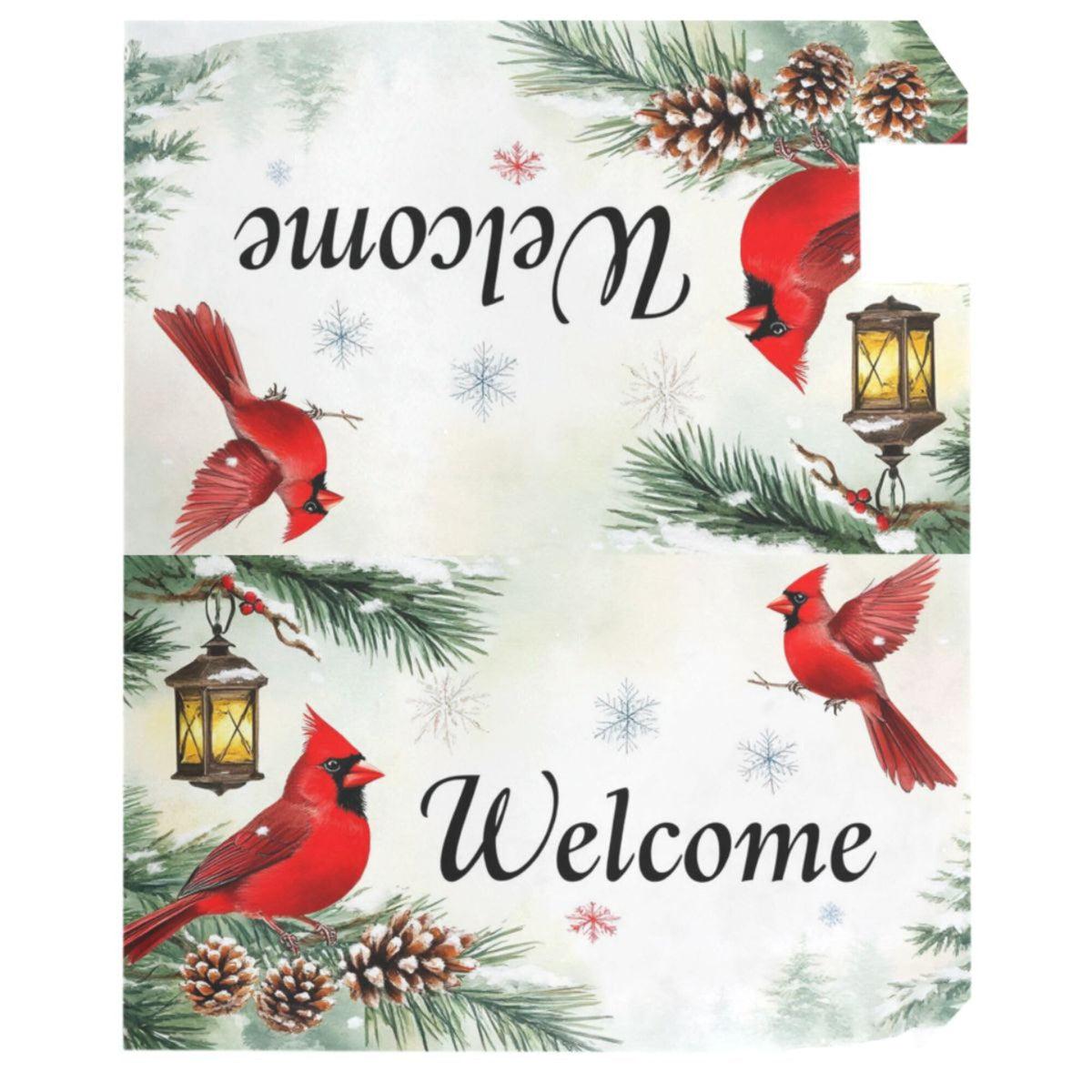 Welcome Winter Cardinal Birds Magnetic Mailbox Covers Christmas Snowflake Poinsettia Mailbox Cover Standard Size Full Magnet Garden Yard Porch Mail Boxes Cover Holiday Decorations 21" L x 18" W