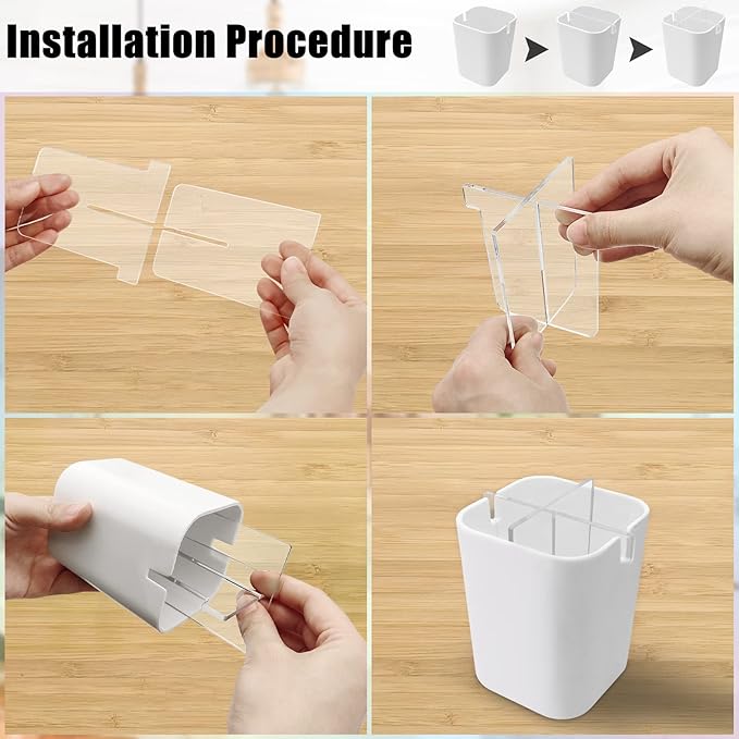 Toothbrush Holder for Bathroom, 4 Slots Electric Toothbrush and Toothpaste