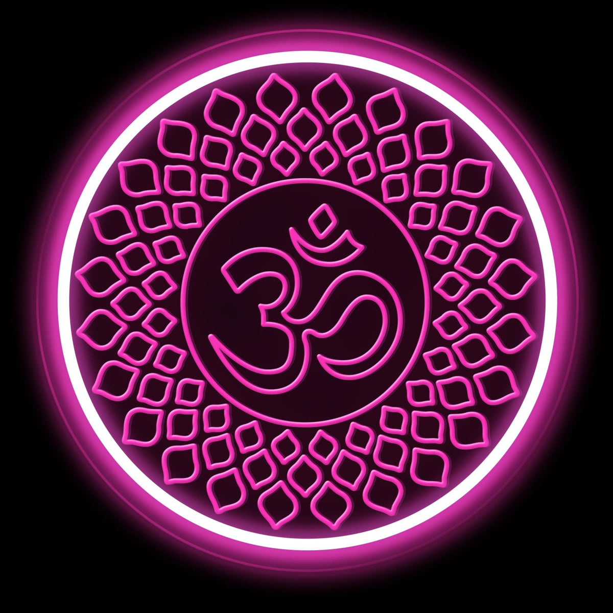 Om Buddha neon sign, Meditation light decor, Yoga wall decor, Mandala wall art, Home gym decor, Buddha symbol gifts, Yoga gifts, Meditation gift Zen Art Yoga Studio Pilates Studio Art Meditation-Pink