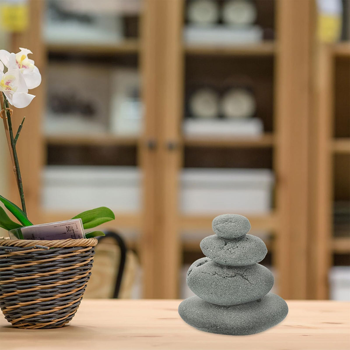 VOSAREA 2pcs Stone Sculptures Stacking Stone Statue Handmade Rocks Statues Garden Rocks Cairn Balancing Yoga Meditation Accessories Micro Landscape Ornament for Home Office