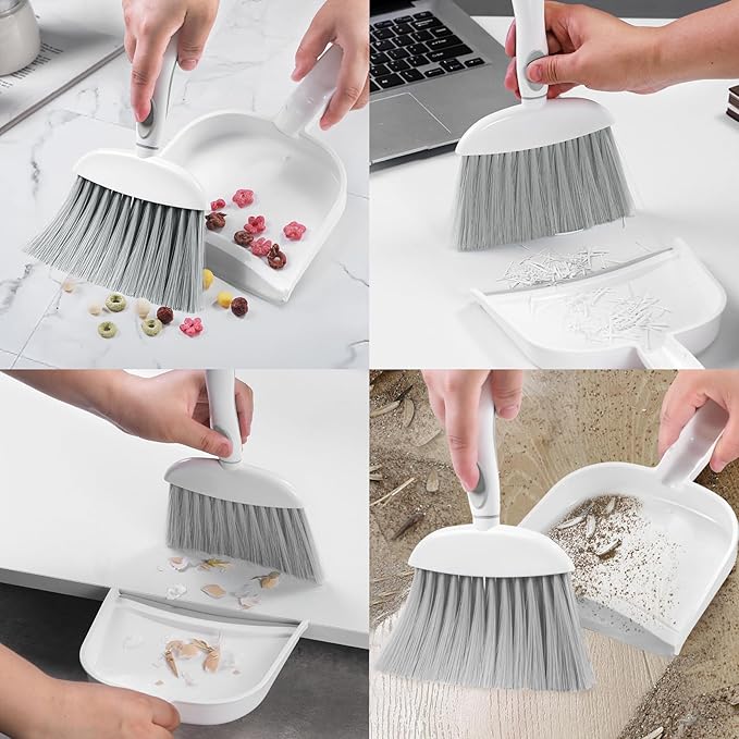 NACENA Small Dust Pan and Brush Set, Mini Broom and Dustpan Set Small Hand