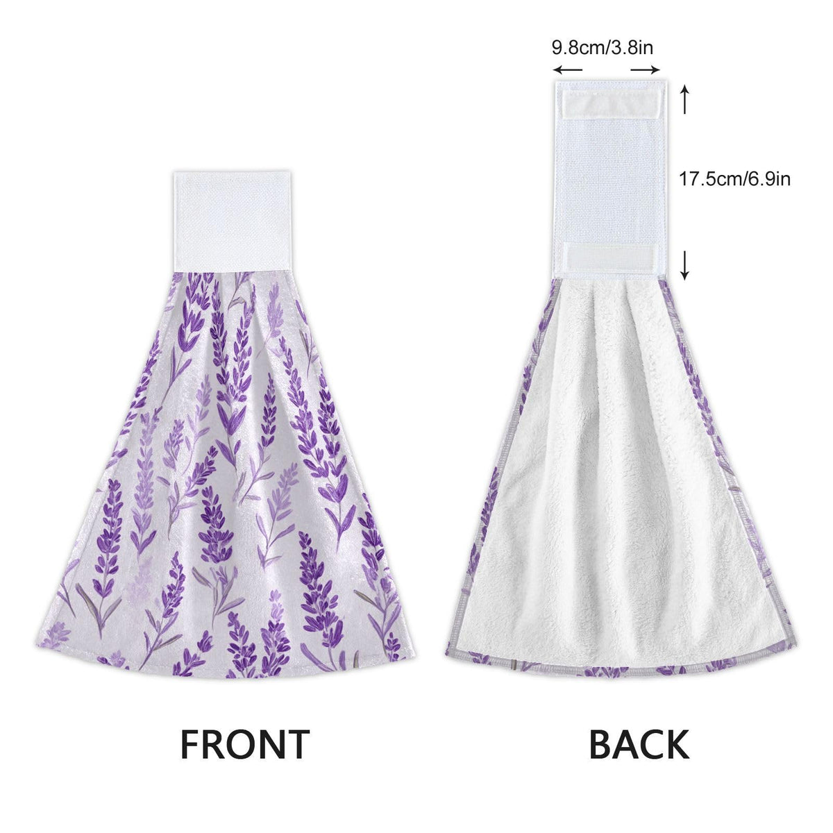 Boccsty Purple Lavender Hanging Kitchen Towels 2 Pieces Spring Summer Flower Floral Dish Cloth Tie Towels Hand Towel Tea Bar Towels for Bathroom Farmhouse Housewarming Tabletop Home