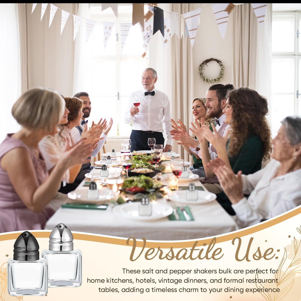 Uiifan 12 Pcs 0.5 oz Cube Shape Small Salt Pepper Shakers with Tone Tops Clear Mini Glass Seasoning Jars Spice Salt Shakers with Funnel for Wedding Party Restaurant Home Kitchen (Black,Silver)