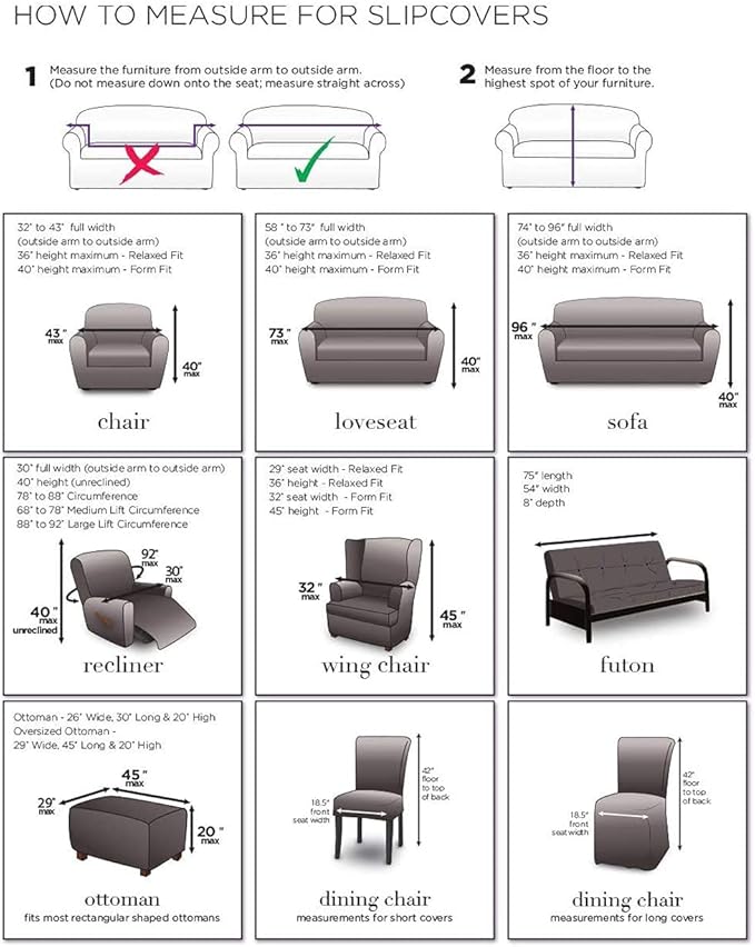 SureFit Duck Cotton Solid Dining Chair Slipcover