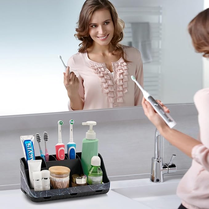 Marble Black Toothbrush Holders