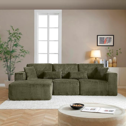 110" Cloud Sectional Couch, Modular Sectional Sofa