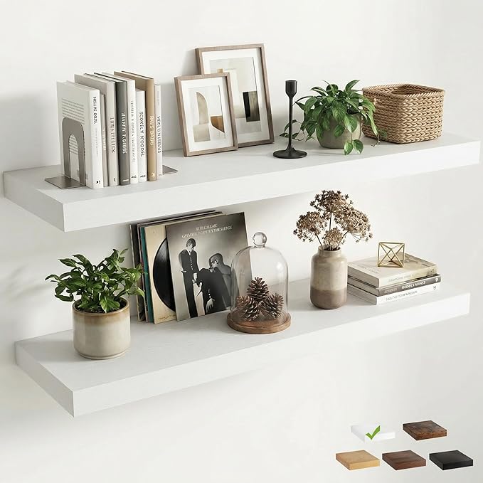 12 inch Deep Floating Shelves for Wall, 48 inch Wide Engineered Wood Wall