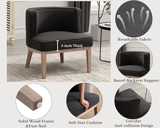 Gray Barrel Chairs Set of 2