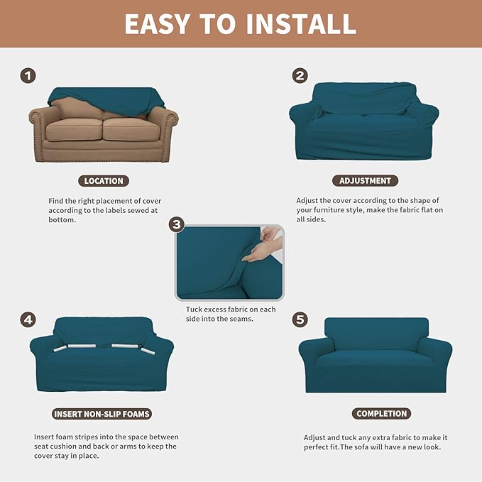 Easy-Going 100% Waterproof Loveseat Couch Cover, Dual Waterproof Sofa Cover