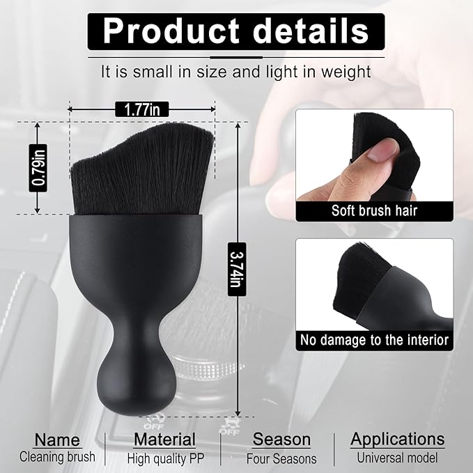 GaRhomxy Car Detailing Brushes, Car Interior Dust Sweeping Soft Brush, Soft