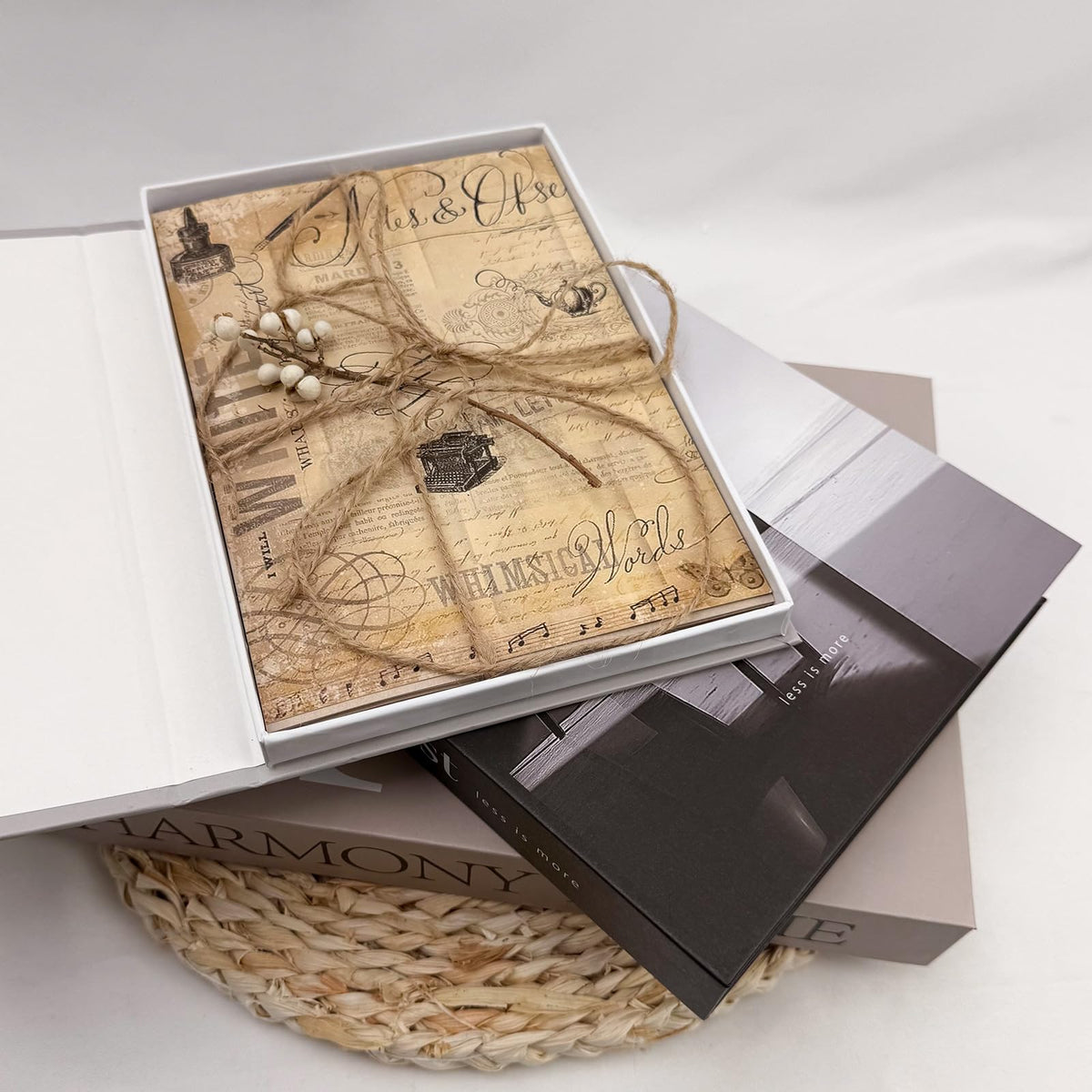 TwoDays Beautiful Coffee Table Books, Neutral Fashion Decorative Books for Home Bookshelf, Modern Room Decor Aesthetic, Fake Faux Book Storage Boxes for Decoration (Set of 3)
