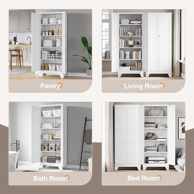 Yizosh Metal Pantry Cabinet, Cupboard