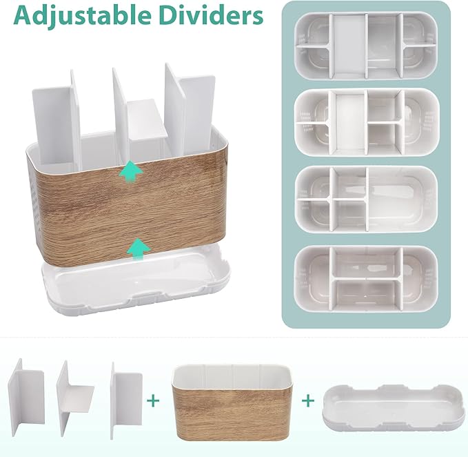 Boperzi Toothbrush and Toothpaste Holder Wood Grain