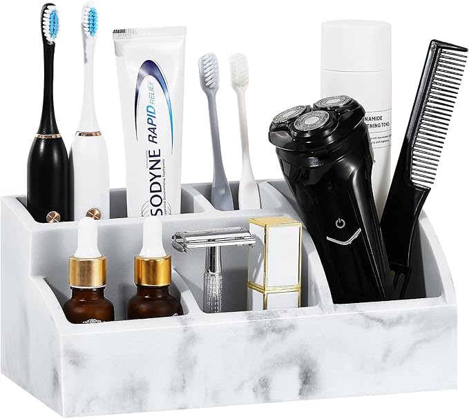 Luxspire Electric Toothbrush Holders, Bathroom Organizer Countertop Caddy 5