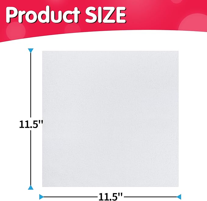 FIXSMITH White Microfiber Cleaning Cloth, 11.5"X11.5" Cleaning Rags