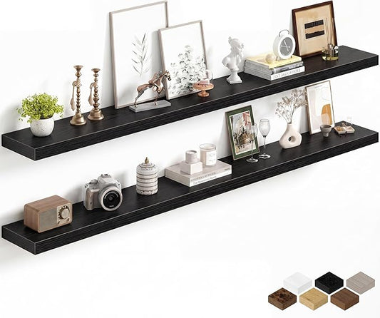 Fun Memories 72Inch Long Floating Shelves, 8 Inch Deep Shelves