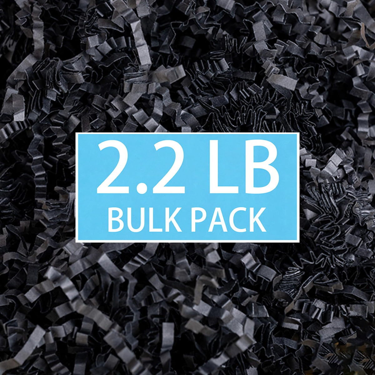 mxxkms 2.2 lbs Bulk Black Crinkle Paper Filler | Vibrant Shredded Paper for Gift Baskets, Boxes & Packaging | Elegant Filler for Christmas, Halloween, Birthdays & All Gift Occasions