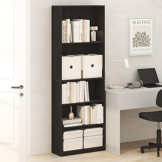 Furinno Jaya Book Shelf, 5-Tier Tall Book Shelf, Bookcase
