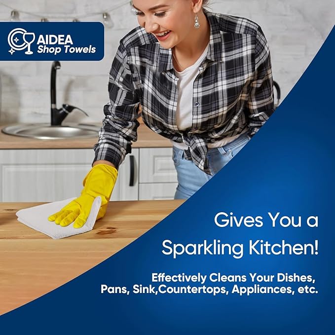AIDEA Microfiber Cleaning Cloth White-100PK, Absorbent Cleaning Rags,