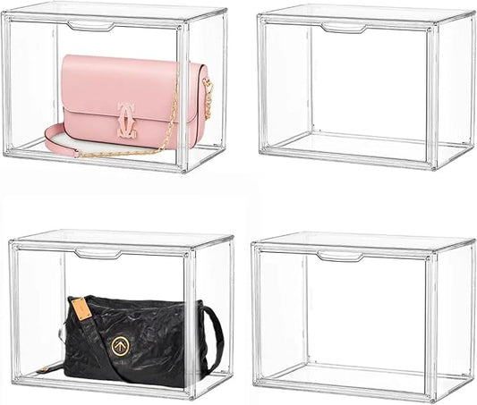 Clear Stackable Plastic Storage Bins