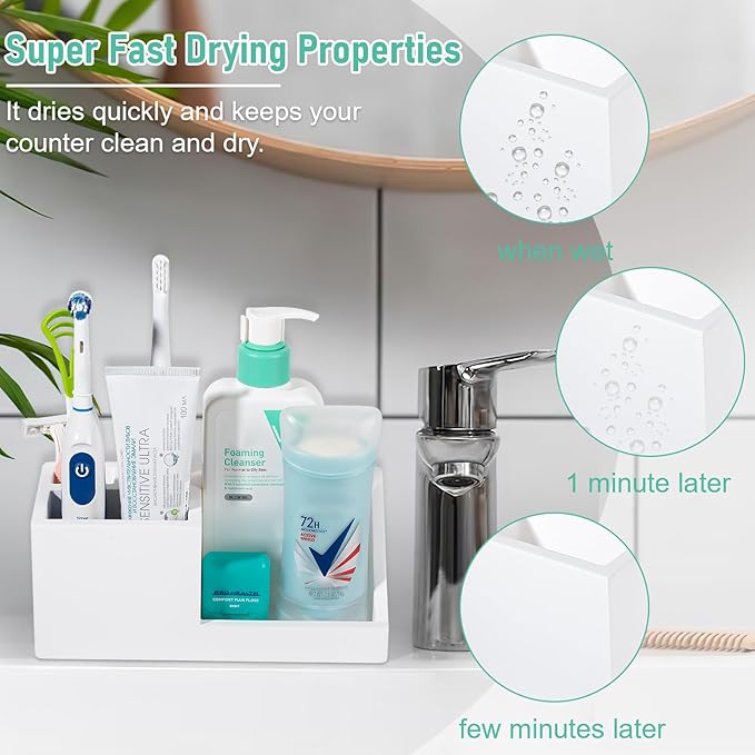 Diatomite Toothbrush Holders for Bathrooms, Quick Dry Electric Tooth Brush and
