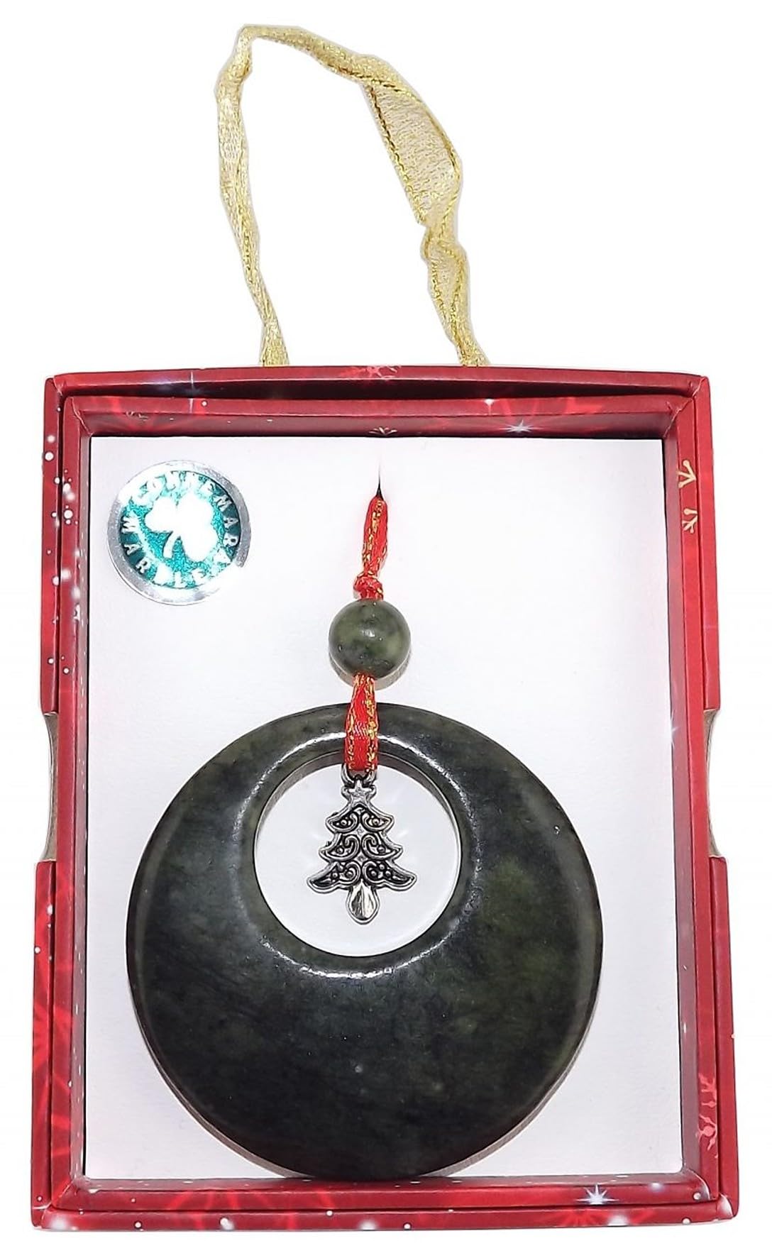 JC Walsh and Sons Connemara Marble Christmas Decoration Charm Tree Hanging Ornament Winter Symbol (1, Christmas Tree)
