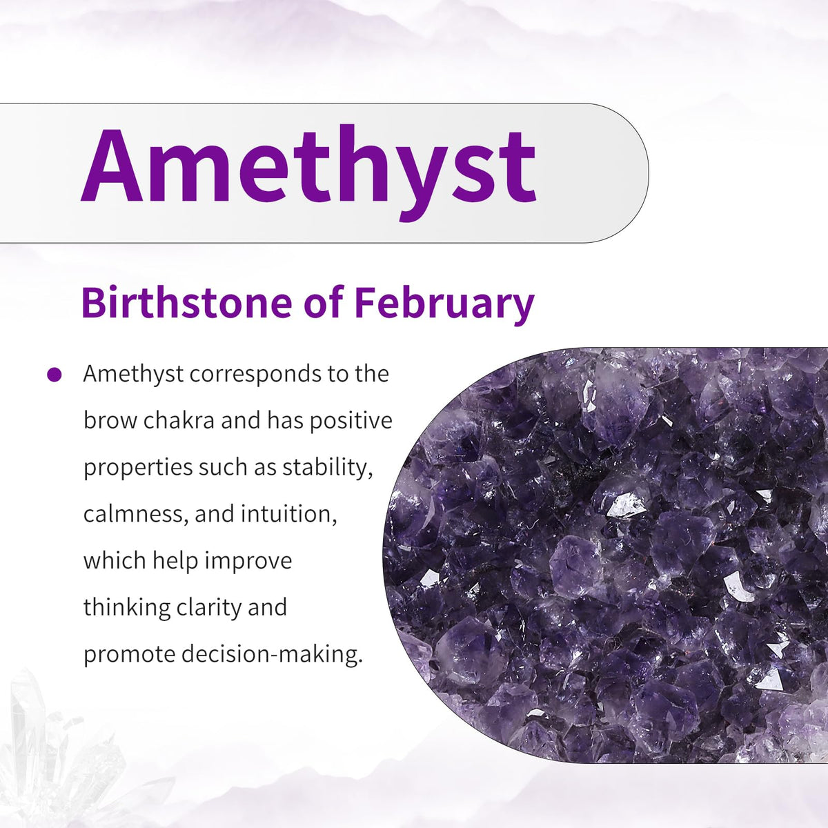 TUMBEELLUWA 500-600g Natural Amethyst Crystal Cluster Gemstone Specimen for Home Decoration Raw Druzy Geode Quartz Stone Figurine for Reiki Healing Meditation, 2.76”-5.3”