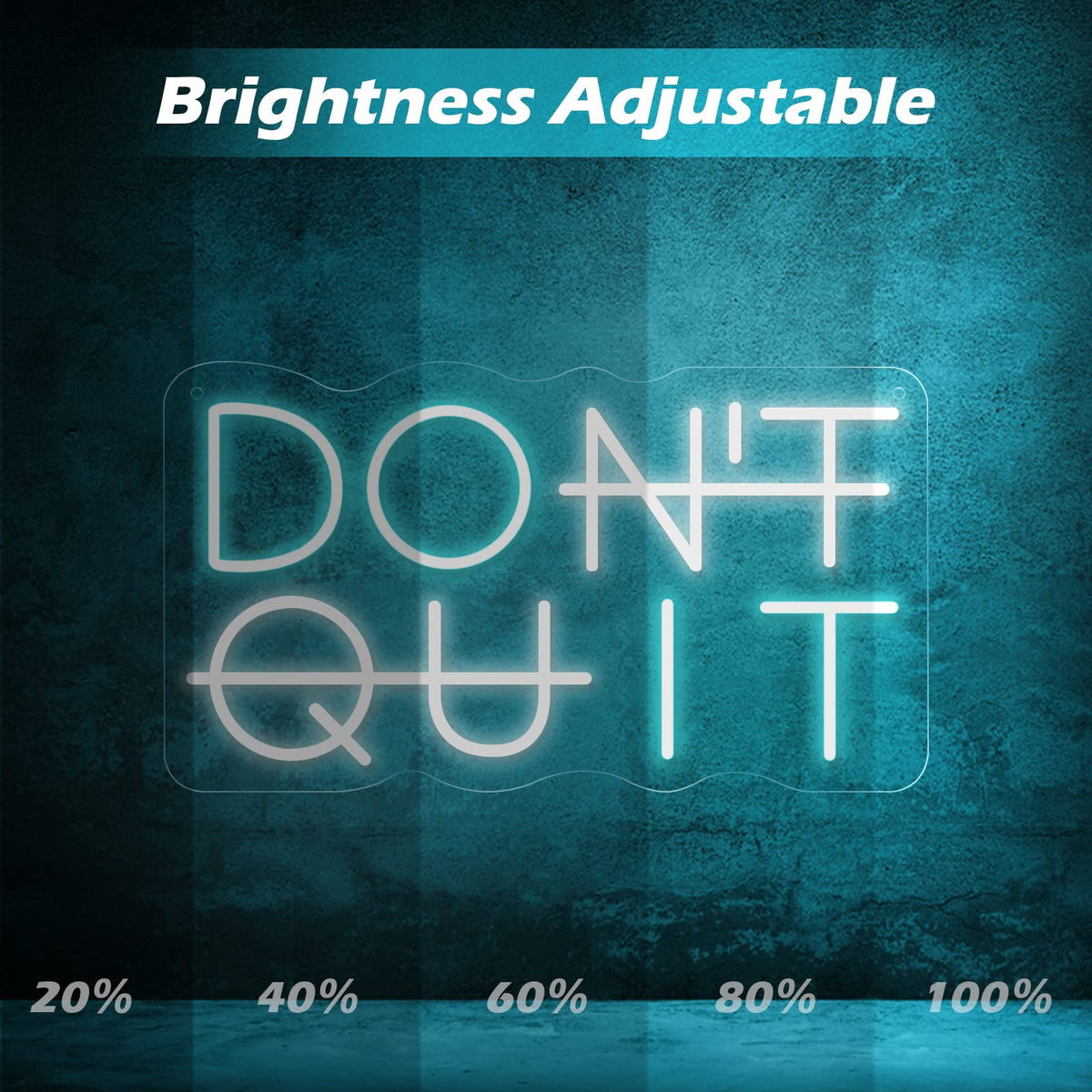 Don't Quit LED Neon Sign for Wall Decor, DO IT Neon Lights Party Decorations, USB Powered Switch LED Neon Lights Adjustable for Office, Gym, Man Cave, Gamer Room Decor