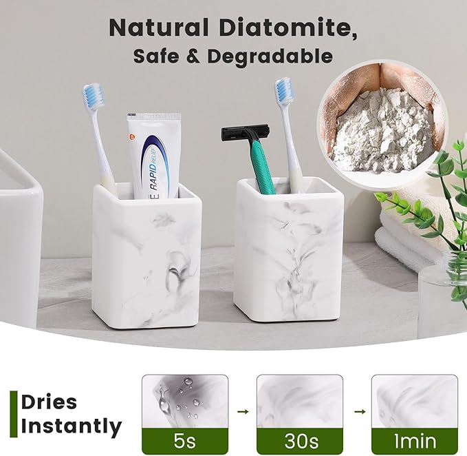 Luxspire Toothbrush Holders 2 Pack, Fast Drying Toothbrush Holders