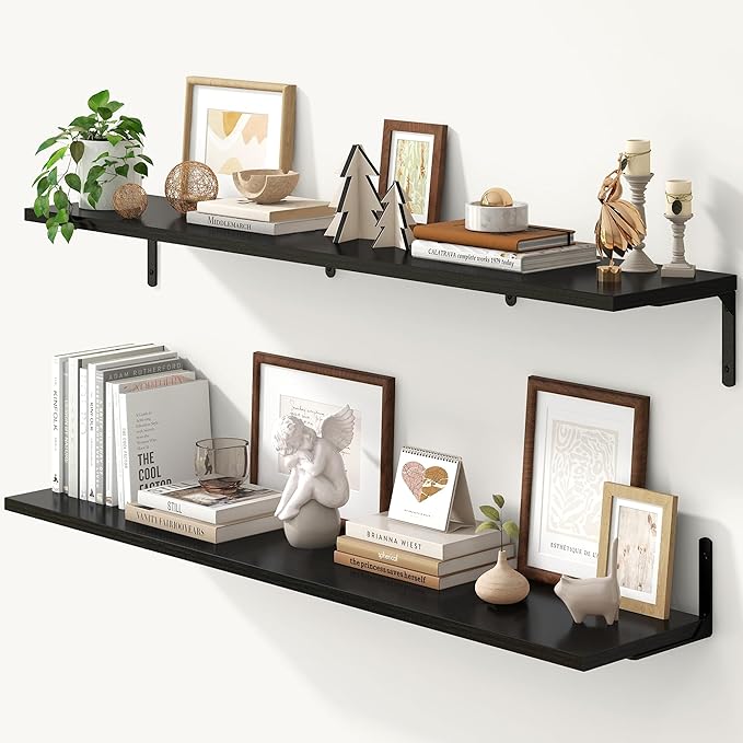 Fun Memories Deep Floating Shelves, 48W x 8D Floating Shelves Set of 2