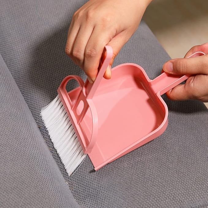 Lamoutor 3 Pack Mini Hand Broom and Dustpan Set Small Dust Pans