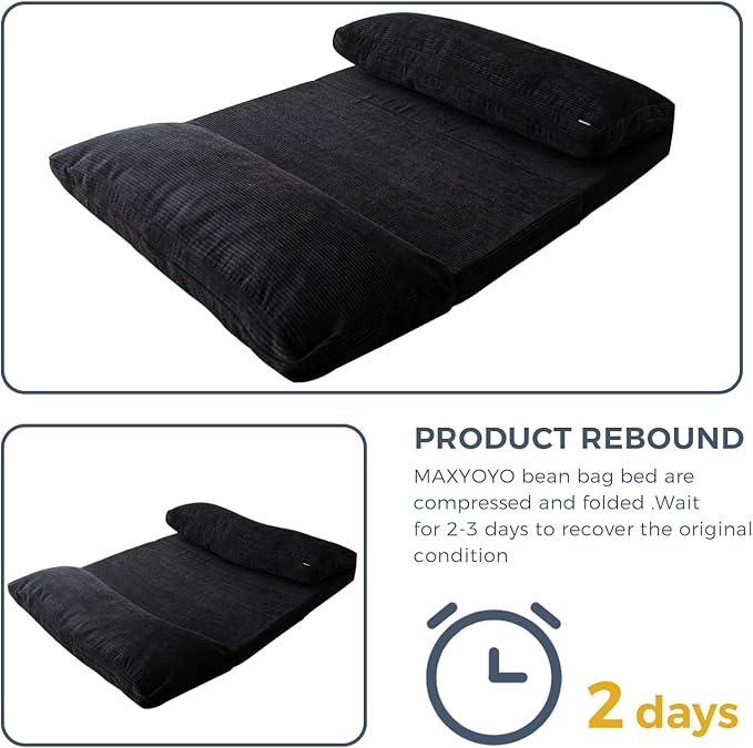 MAXYOYO Folding Sofa Bed, Extra Thick and Long Floor Sofa Convertible Sleeper