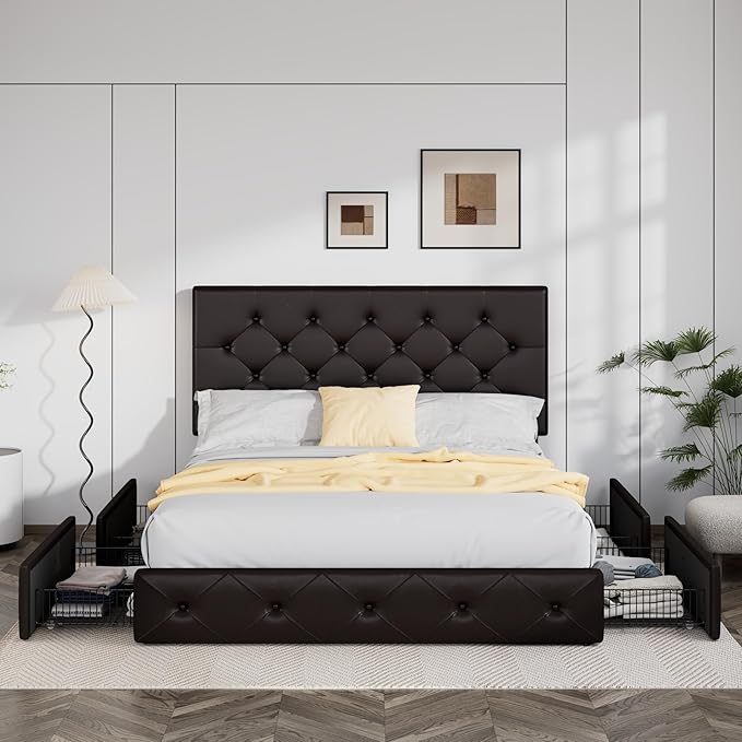 Allewie Upholstered Full Size Platform Bed Frame