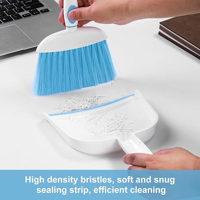 NACENA Small Dust Pan and Brush Set, Mini Broom and Dustpan Set Small Hand