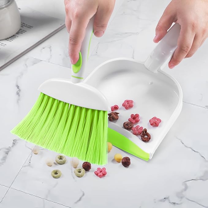 NACENA Small Dust Pan and Brush Set, Mini Broom and Dustpan Set Small Hand