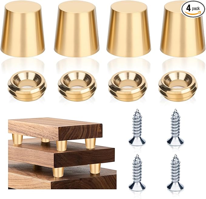 4 PCS Brass Cutting Board Feet
