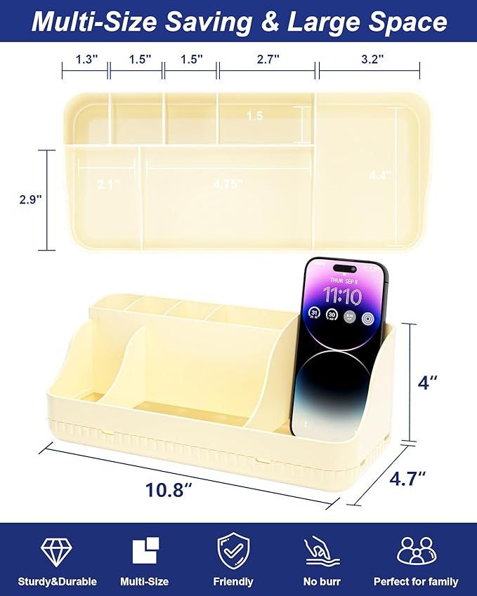 Bathroom Counter Organizer and Storage, 7 Slots Detachable Toothbrush Holders