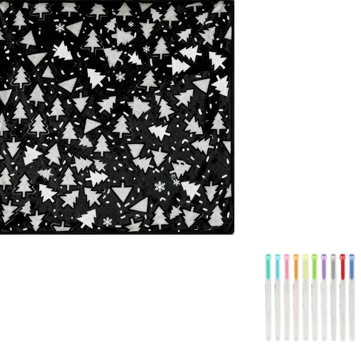 DIY Coloring Blanket,Personalized Custom Throw Blanket for Adults, 50x60 Inch No-Sew Fleece & Soft Velvet, Unique Creative Gift (Christmas Elements)