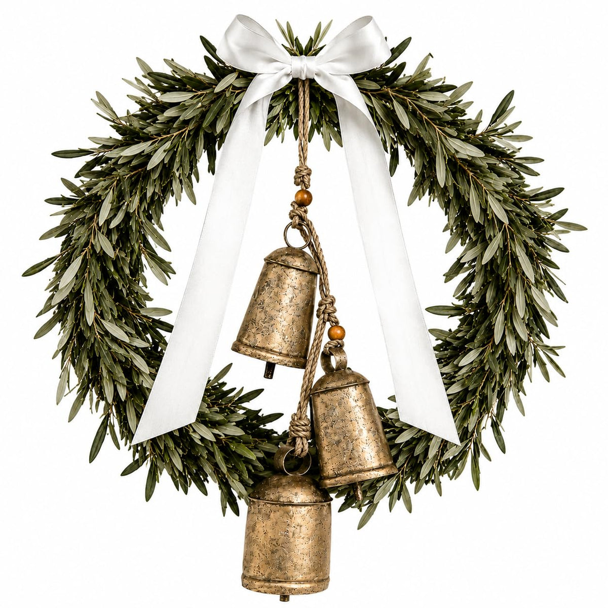 Cow Bells Huge Vintage Handmade Rustic Lucky Christmas Hanging Cone Bells, Round Bells Set of 3