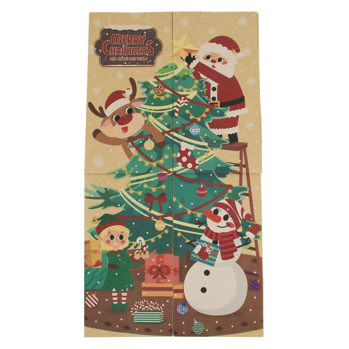 Haobell Christmas Treat Bags - 24 Pcs Stickers, Goodie Bags for Parties & Classrooms